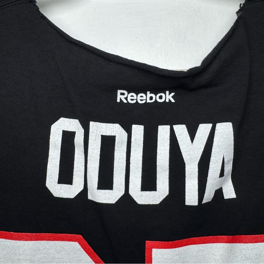 Reebok Blackhawk Oduya Beaded Fringe Cropped Sports Team Logo Small - Picture 10 of 12